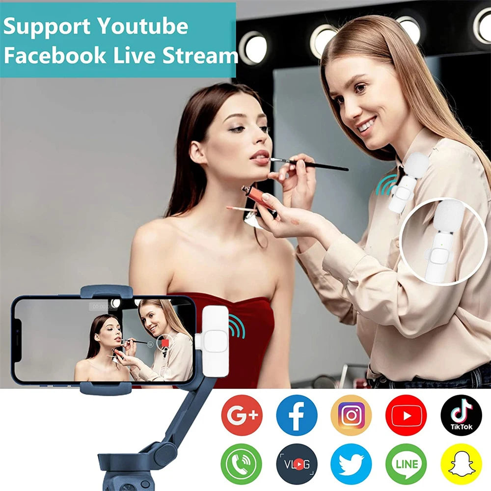 Wireless Lavalier Microphone – Mini Clip-On Mic for iPhone, Android, PC, Camera & Gaming