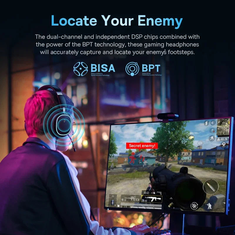 GH02 Wireless Gaming Headset – RGB, 40mm Drivers, Mic & 3-Way Connection