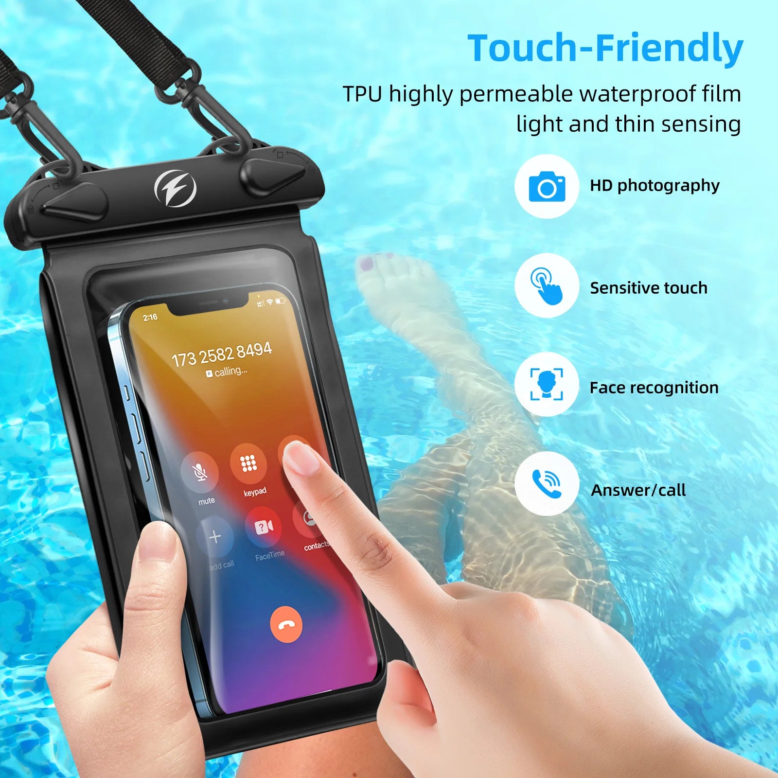 Waterproof Phone Pouch with Double Pockets – Underwater Dry Bag for iPhone, Samsung & More