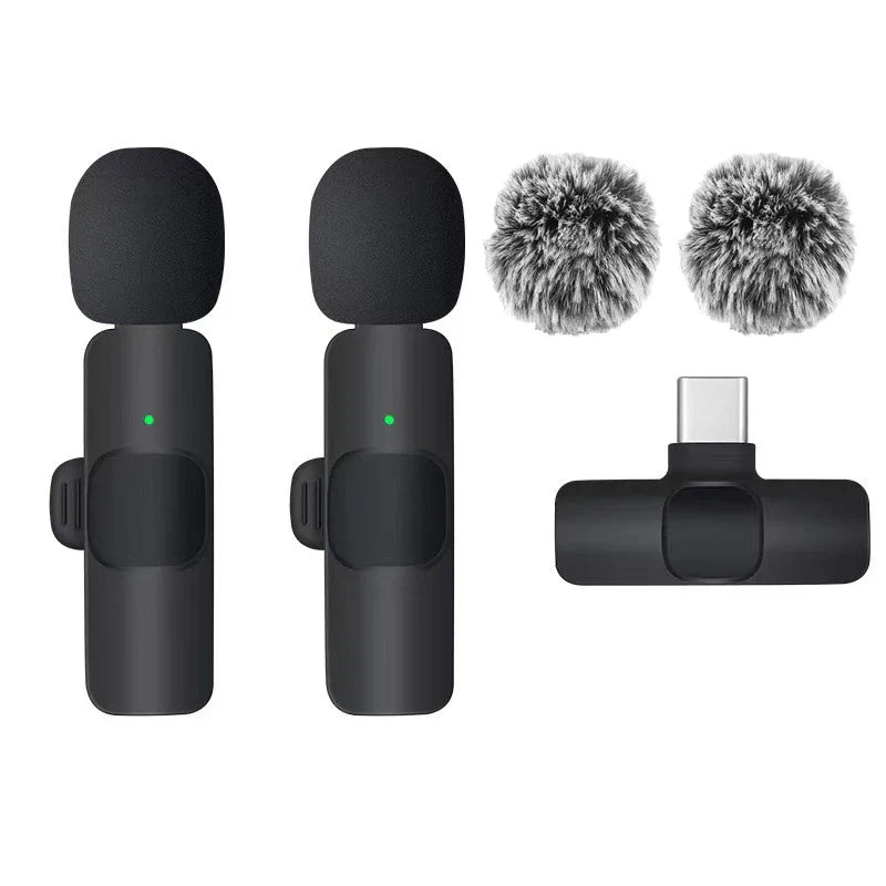 Mini Wireless Lavalier Mic with Windproof Cover – For iPhone 16, Vlogging & YouTube Recording