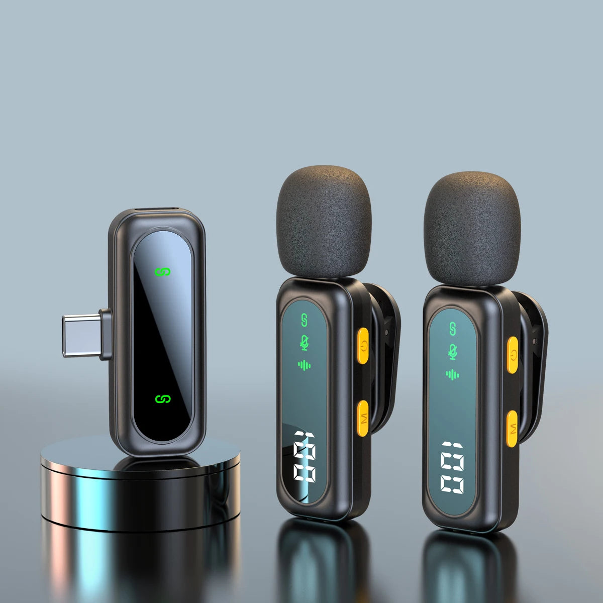 Wireless Lavalier Microphone – Noise Cancelling Clip-On Mic for iPhone 15/16, Android & PC