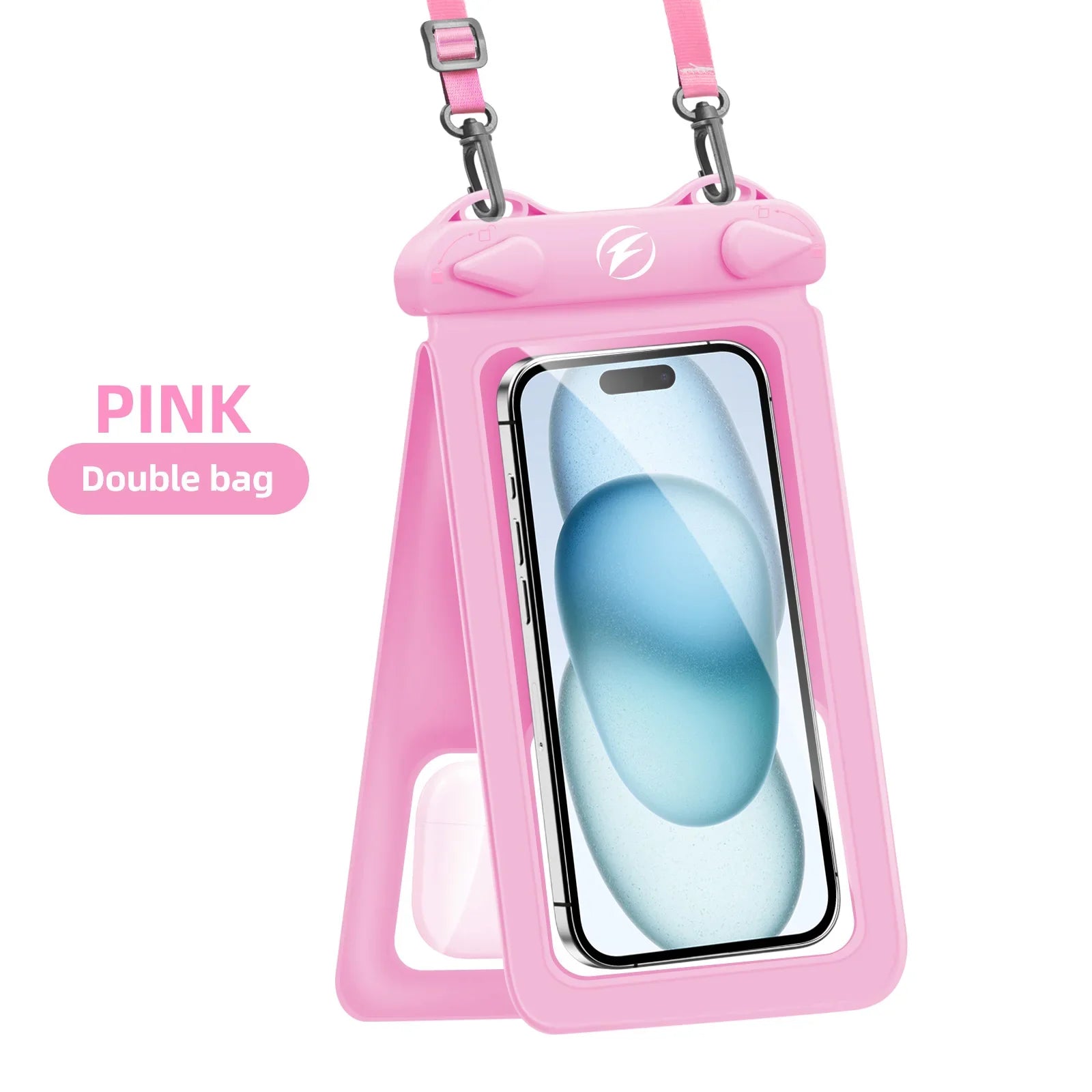Waterproof Phone Pouch with Double Pockets – Underwater Dry Bag for iPhone, Samsung & More