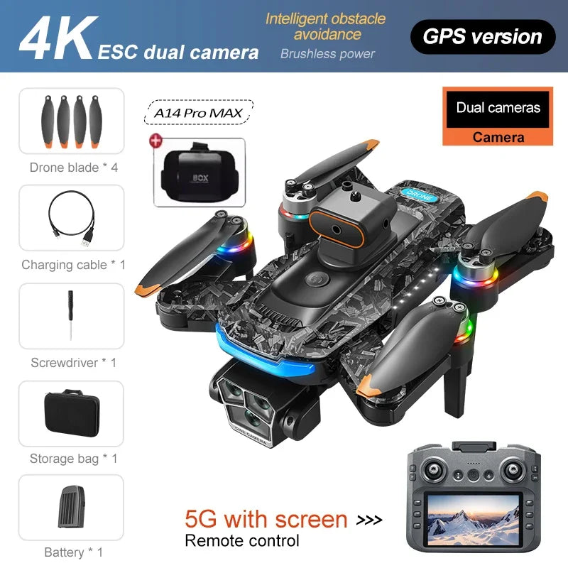 Xiaomi A14 Pro Max 8K Drone – GPS, 3 Cameras, Obstacle Avoidance & Foldable Design