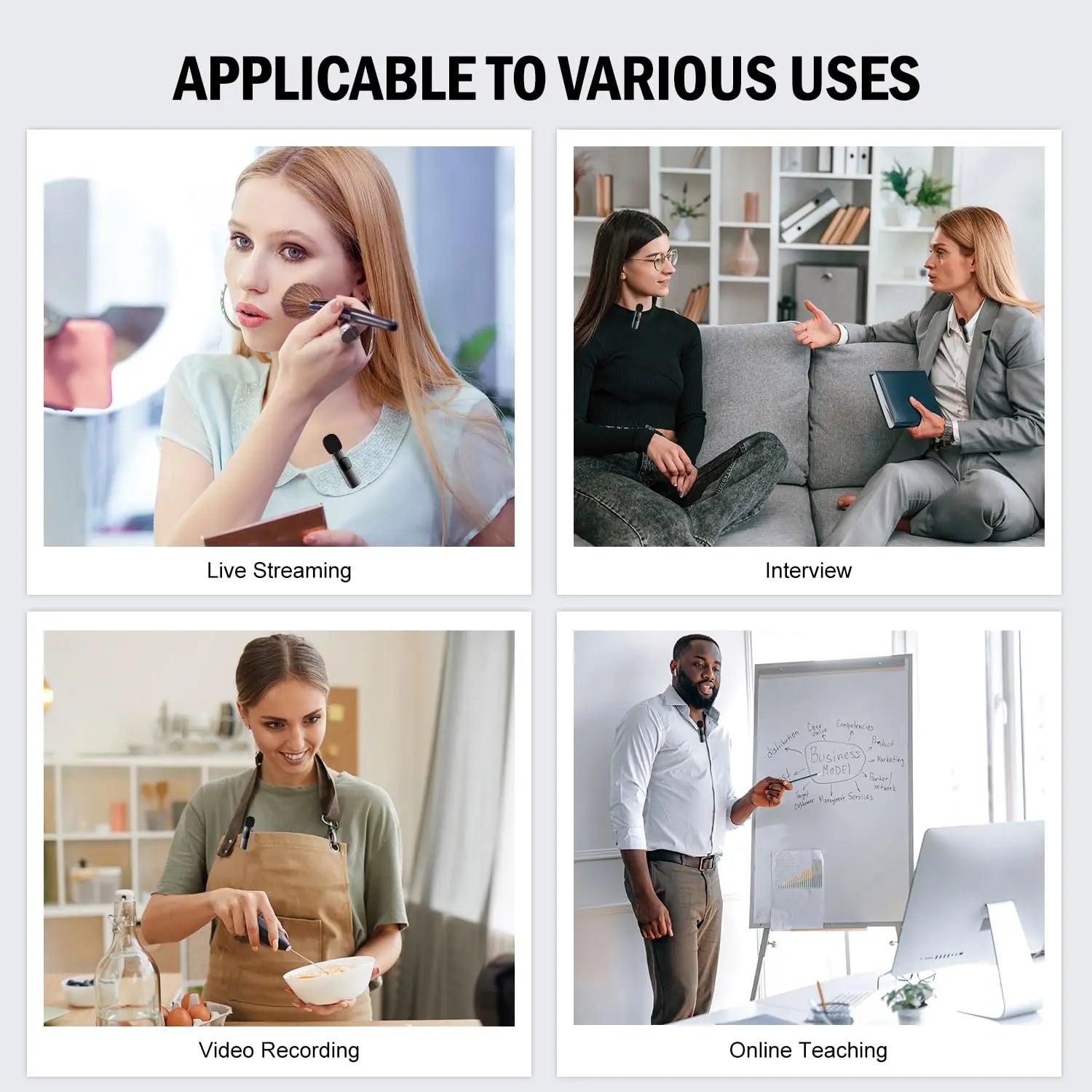Mini Wireless Lavalier Mic with Windproof Cover – For iPhone 16, Vlogging & YouTube Recording