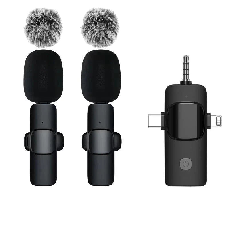 Mini Wireless Lavalier Mic with Windproof Cover – For iPhone 16, Vlogging & YouTube Recording