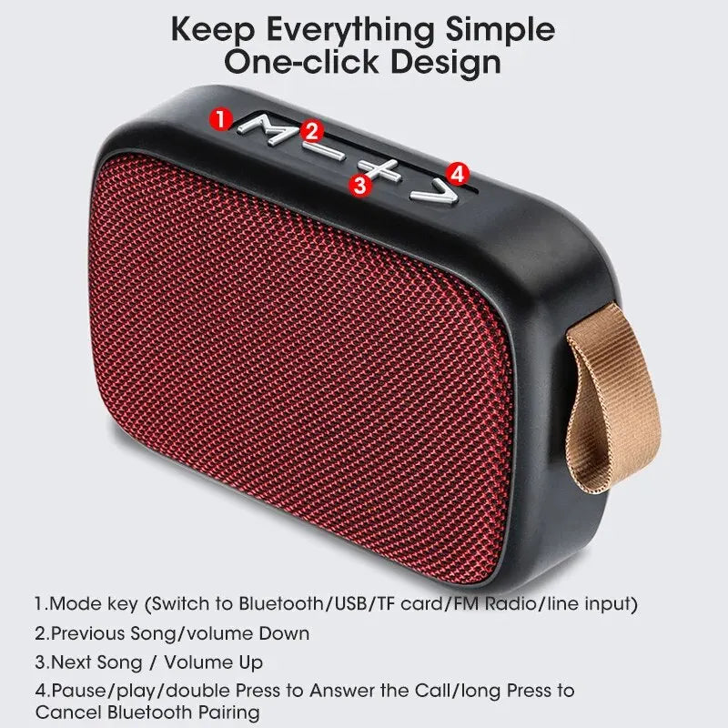 Mini Wireless Bluetooth Speaker – Portable Subwoofer with Fabric Design for Home & Outdoors