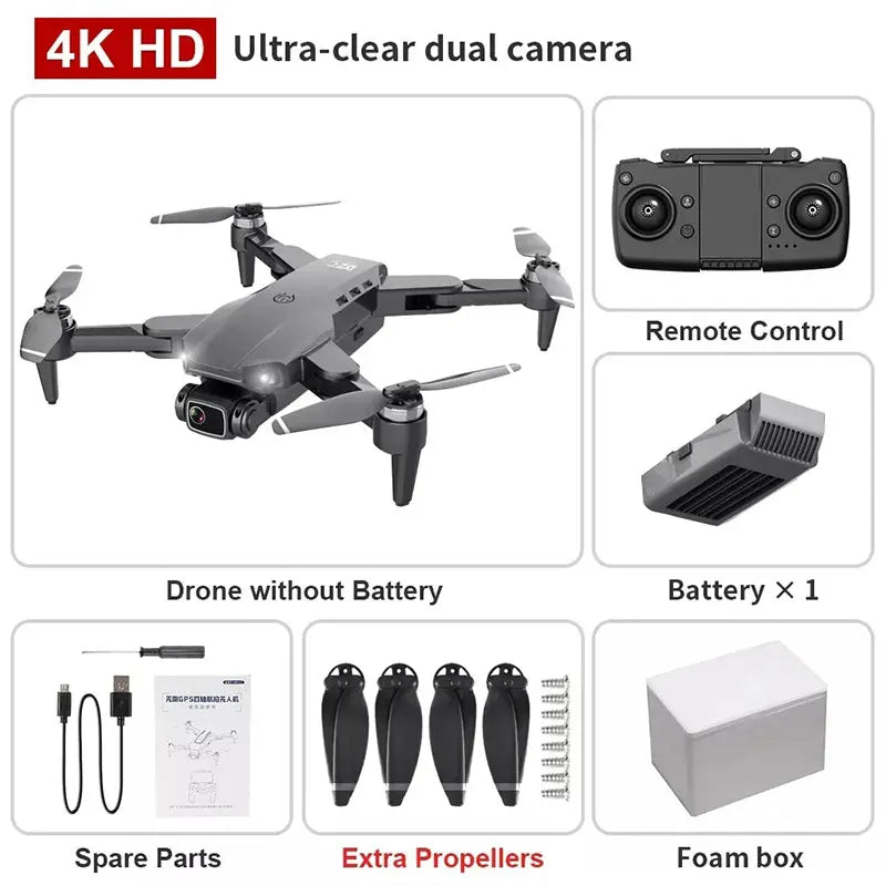 Drone L900 Pro 4K GPS 5G WiFi FPV Brushless Foldable Quadcopter with Dual HD Camera & 1.2KM Range