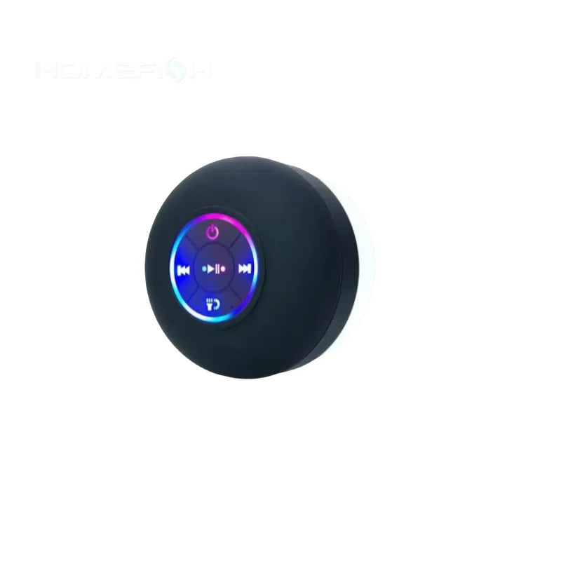 Mini Waterproof Bluetooth Speaker – LED, Suction Cup, Portable Shower & Outdoor Use