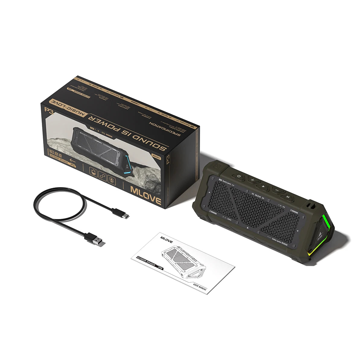 P3 40W Bluetooth 5.3 Speaker – Deep Sound, Splash-Proof, SD Card Ready
