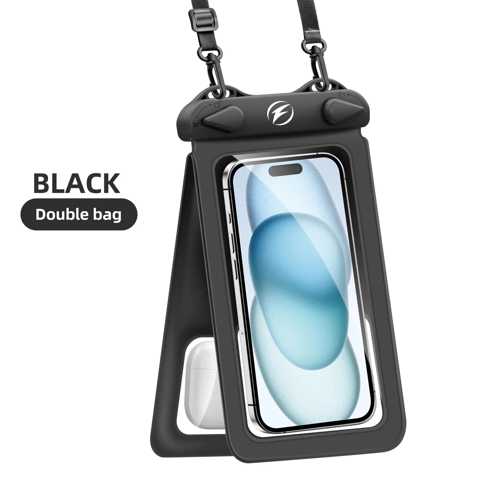 Waterproof Phone Pouch with Double Pockets – Underwater Dry Bag for iPhone, Samsung & More