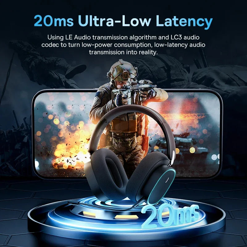 GH02 Wireless Gaming Headset – RGB, 40mm Drivers, Mic & 3-Way Connection