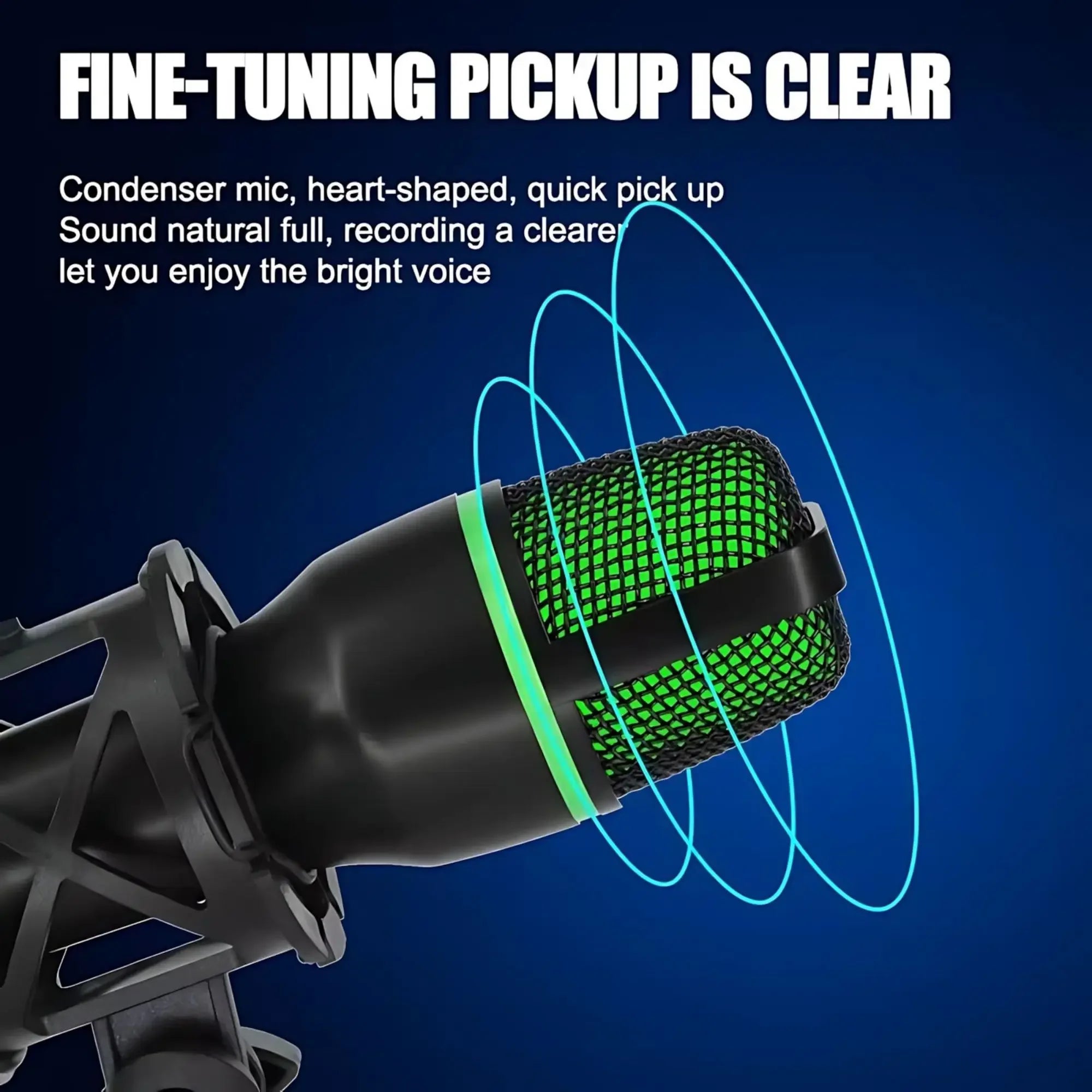 RGB Condenser Microphone Kit – Pro Mic with Tripod for Streaming, YouTube & Podcasts