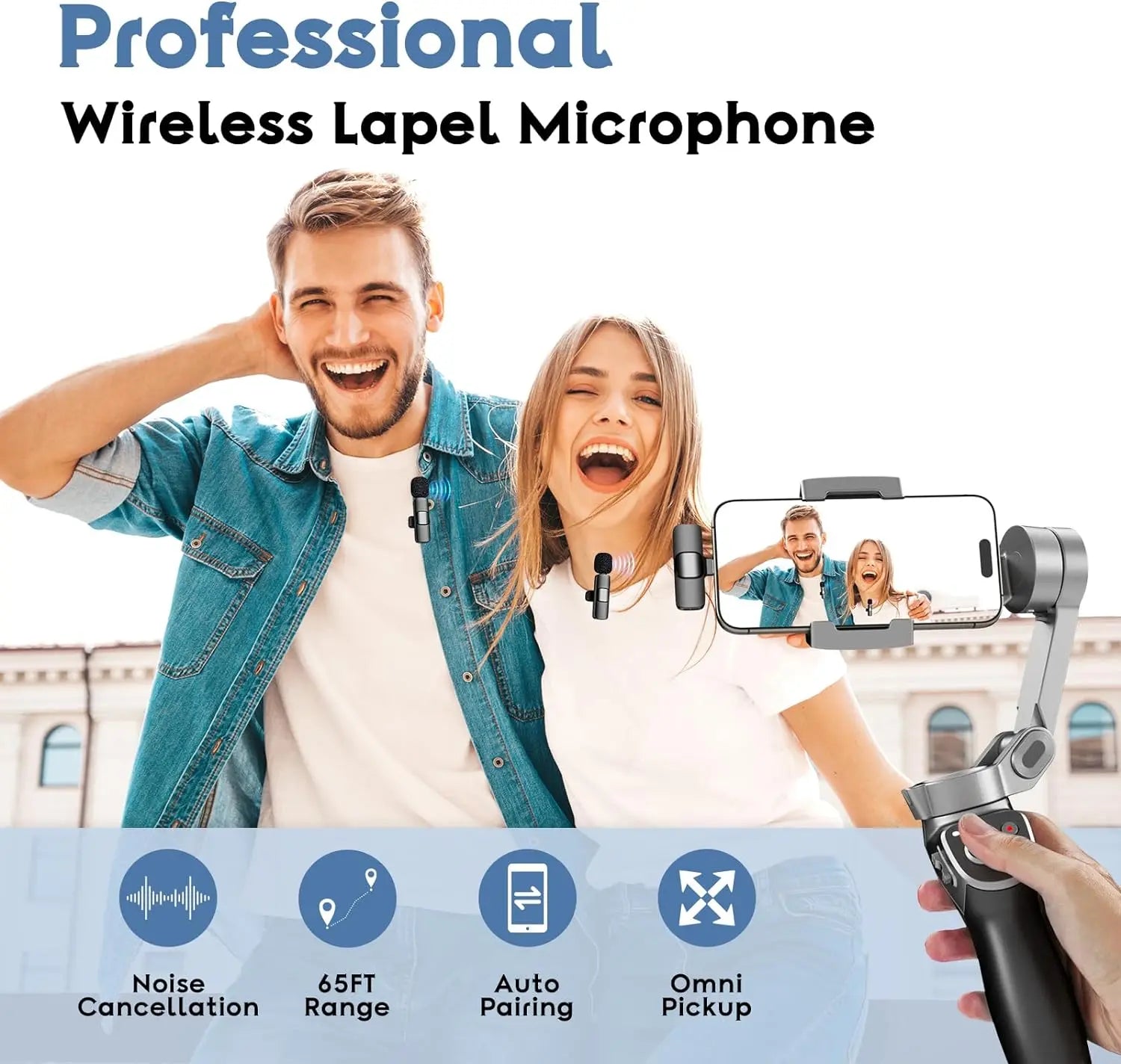  Pro Wireless Lavalier Mic – Clip-On Microphone for iPhone & Android | Ideal for Interviews, Vlogs & Podcasts
