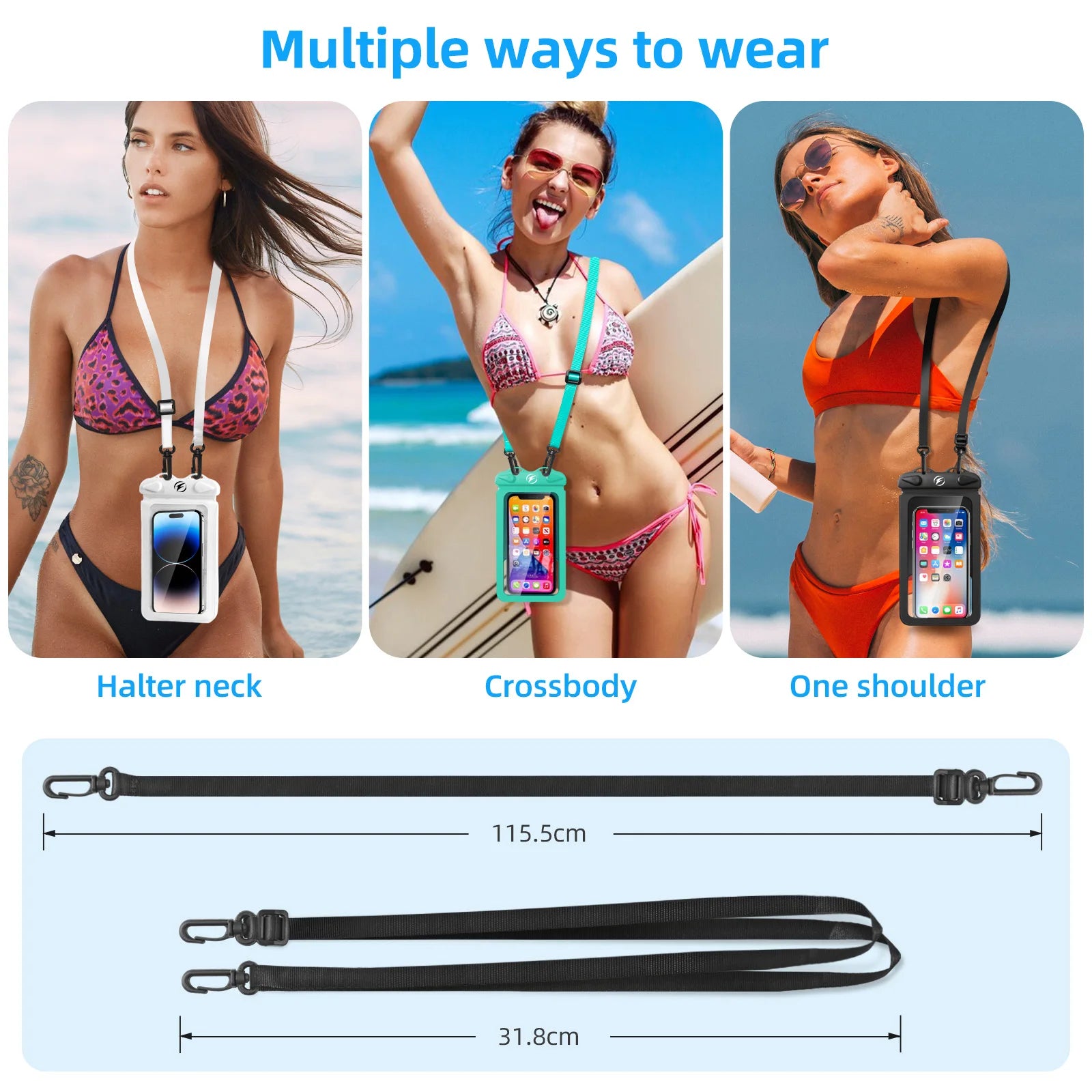 Waterproof Phone Pouch with Double Pockets – Underwater Dry Bag for iPhone, Samsung & More