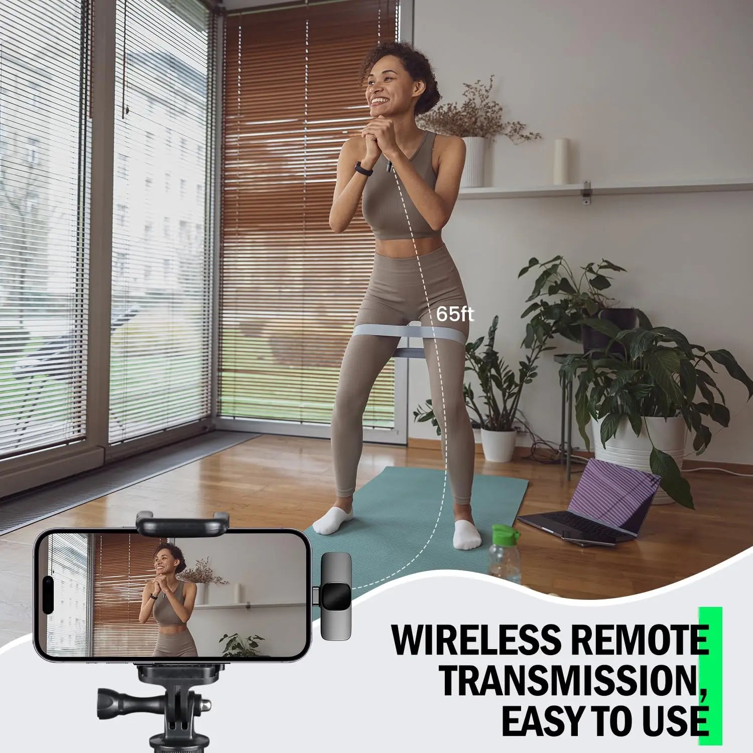 Mini Wireless Lavalier Mic with Windproof Cover – For iPhone 16, Vlogging & YouTube Recording