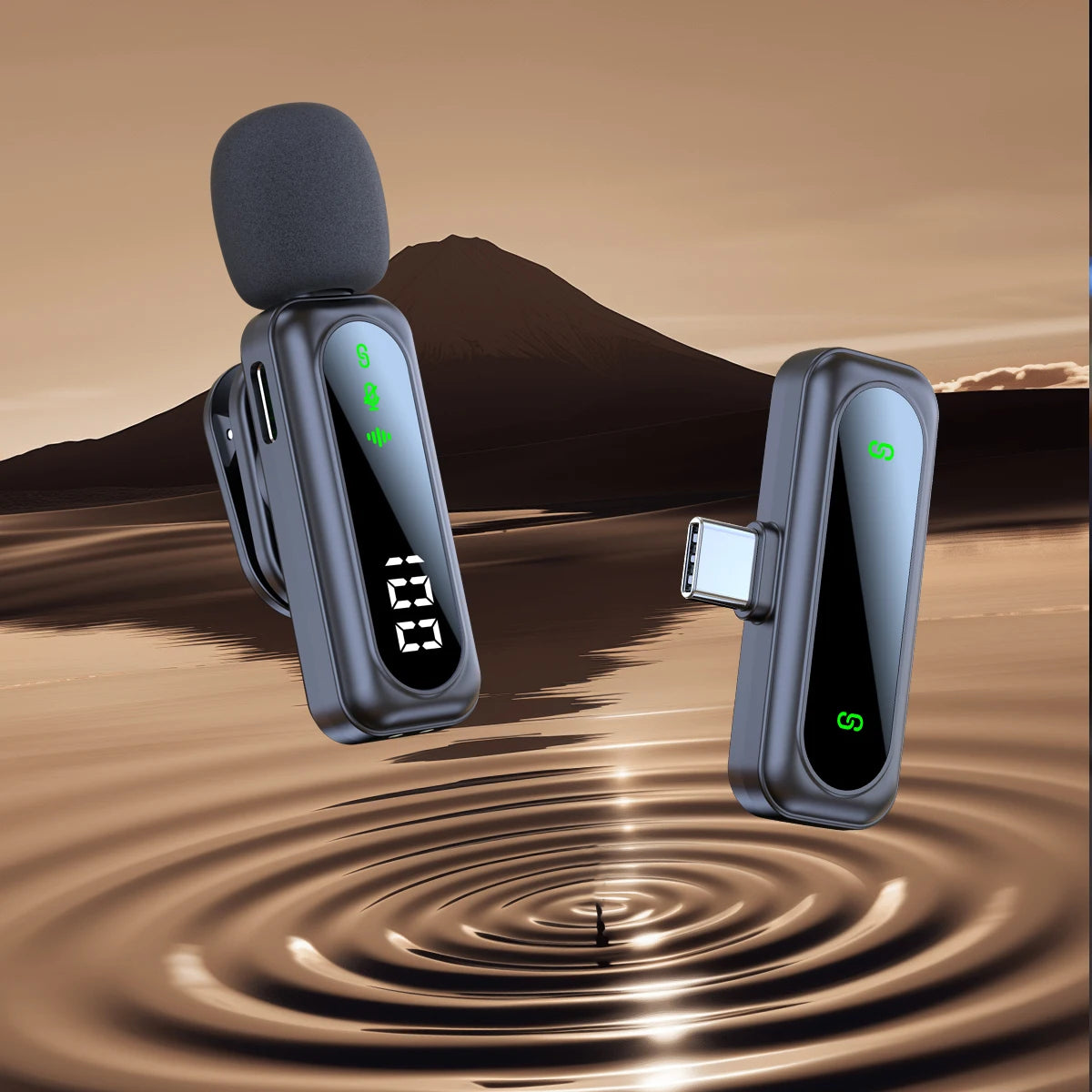 Wireless Lavalier Microphone – Noise Cancelling Clip-On Mic for iPhone 15/16, Android & PC