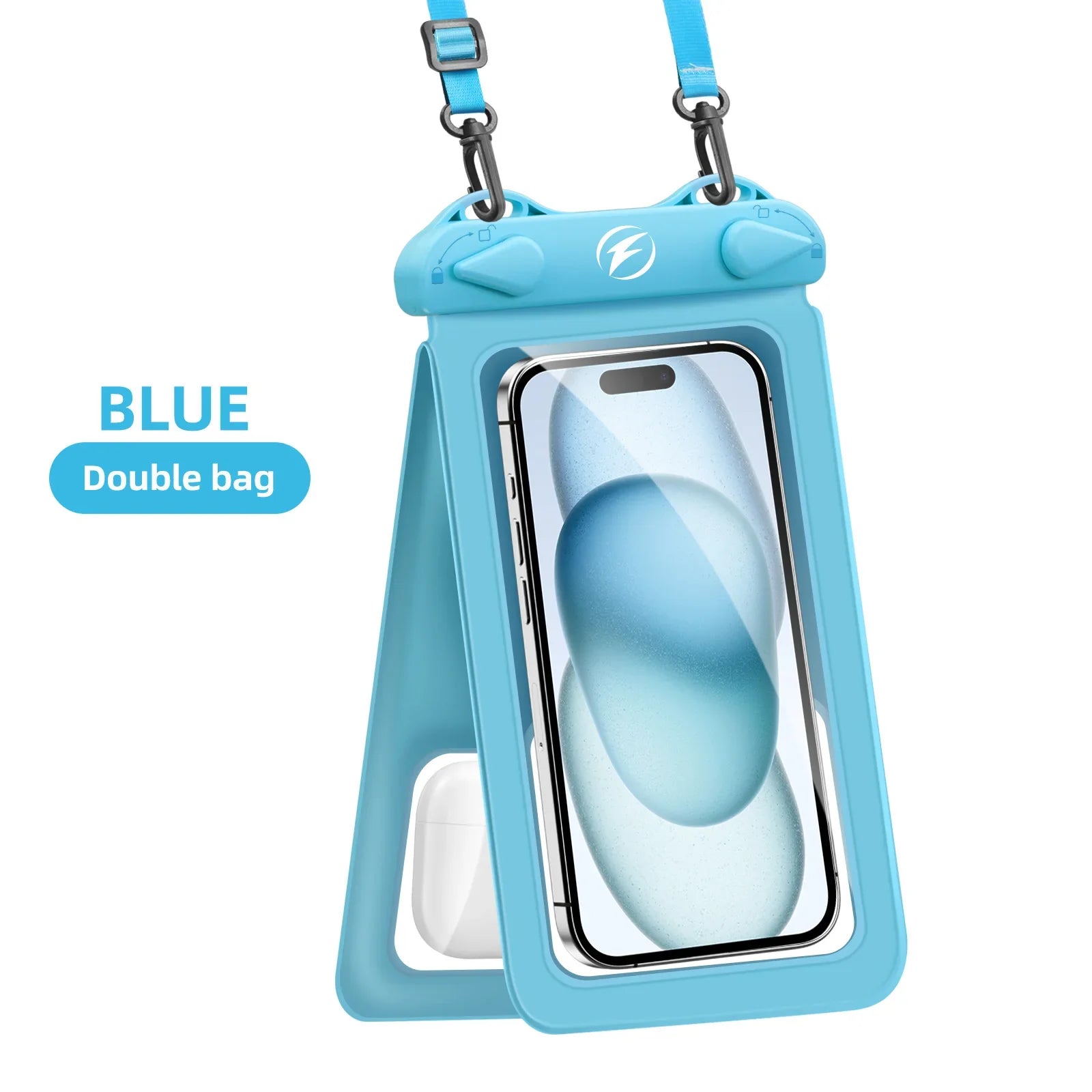 Waterproof Phone Pouch with Double Pockets – Underwater Dry Bag for iPhone, Samsung & More