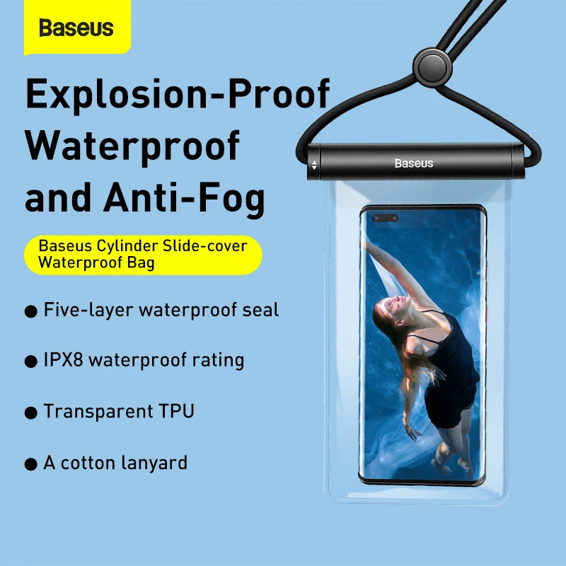 Universal Waterproof Phone Case – IPX8 Certified Dry Bag Pouch for iPhone 12 Pro Max, Samsung, Xiaomi & More (Up to 7.2")
