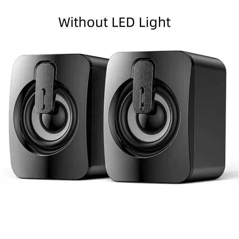 USB Computer Speakers with LED – HiFi Stereo Sound Bar with Microphone for Desktop PC & Laptop