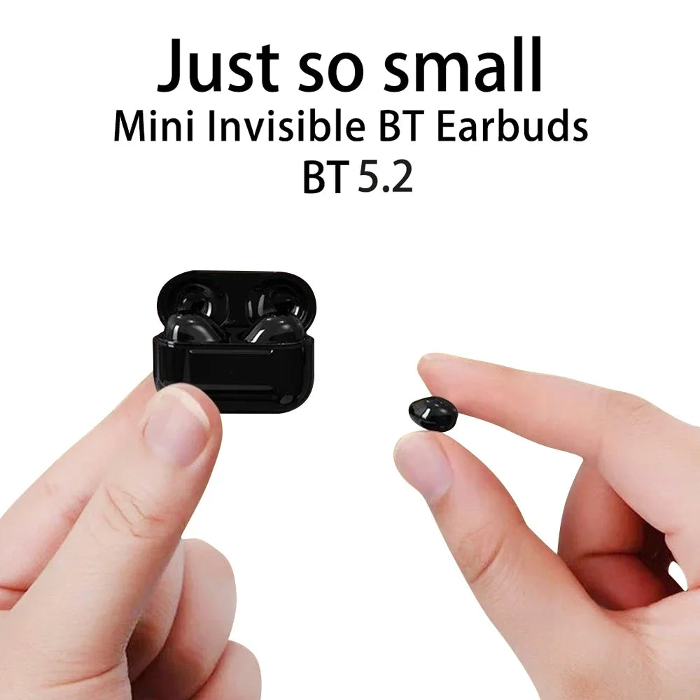 Invisible Mini TWS Earbuds – Bluetooth 5.2, Noise Reduction, In-Ear Sleep Fit
