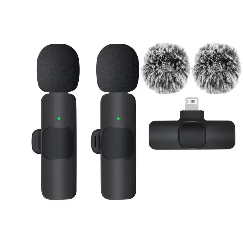 Mini Wireless Lavalier Mic with Windproof Cover – For iPhone 16, Vlogging & YouTube Recording