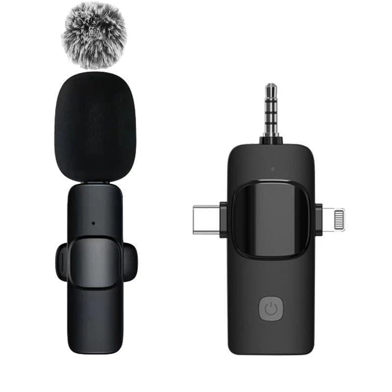 Mini Wireless Lavalier Mic with Windproof Cover – For iPhone 16, Vlogging & YouTube Recording