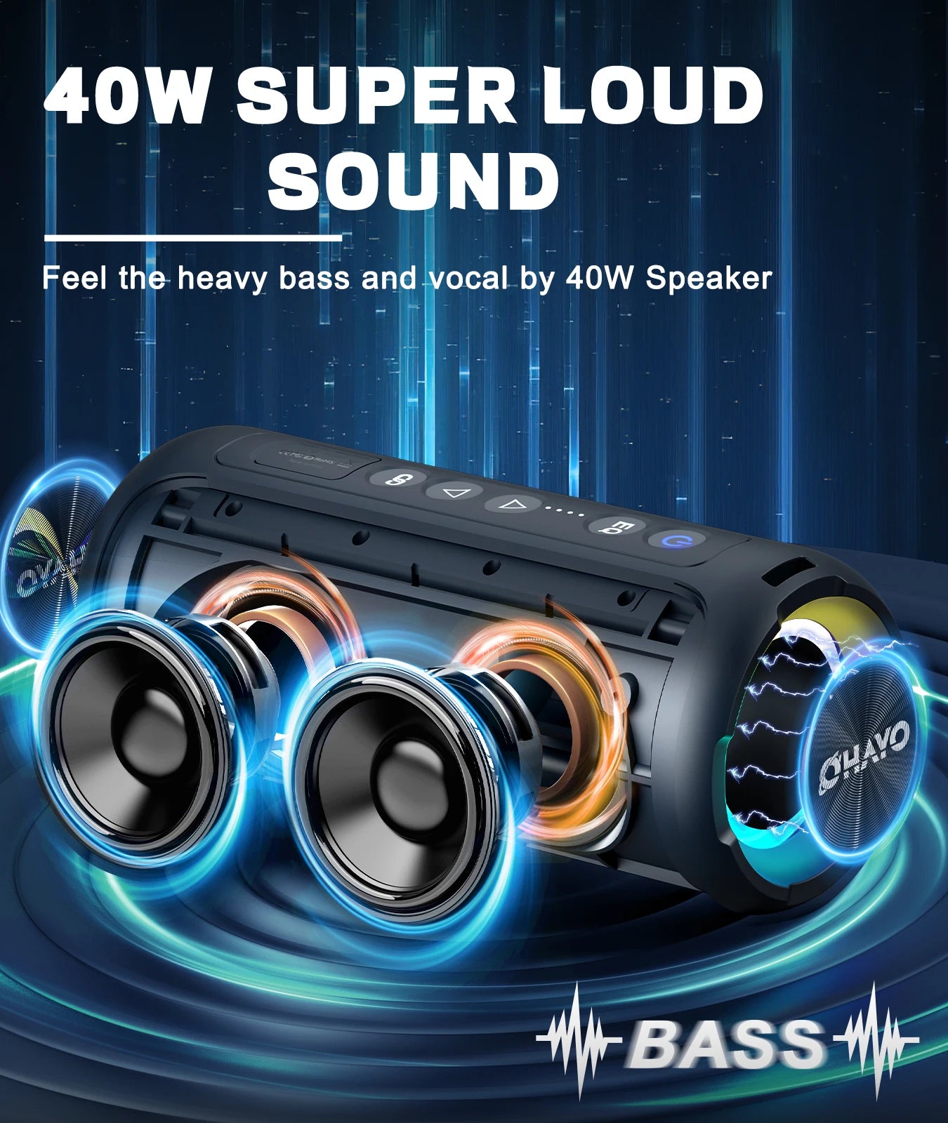 X8 Pro Bluetooth Speaker – 40W Bass, 30H Playtime & Epic Light Show