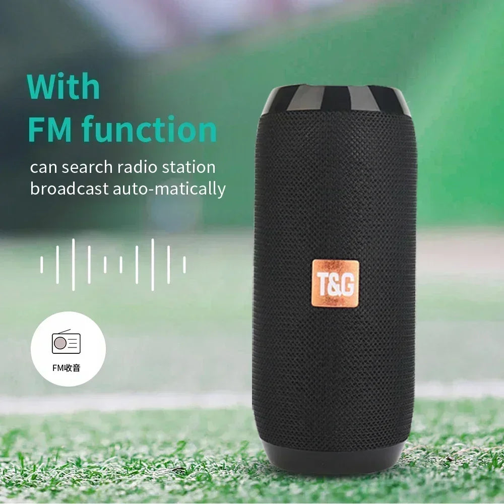 Portable Waterproof Bluetooth Speaker with Subwoofer – Outdoor Stereo Sound, FM Radio & TF Card Support