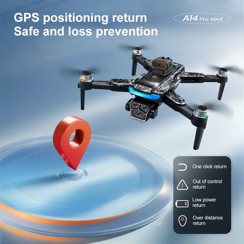 Xiaomi A14 Pro Max 8K Drone – GPS, 3 Cameras, Obstacle Avoidance & Foldable Design