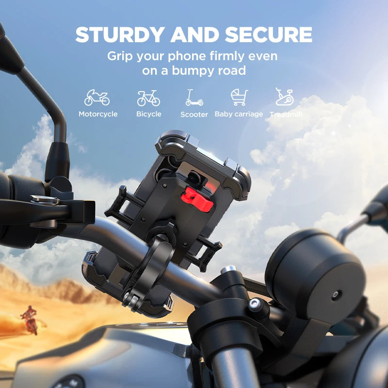Joyroom Motorcycle & Bike Phone Mount – Ultra-Stable Handlebar Holder for iPhone, Samsung & More
