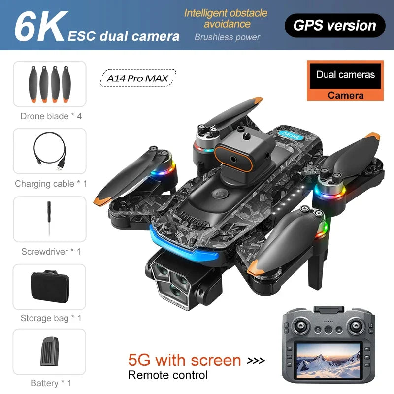 Xiaomi A14 Pro Max 8K Drone – GPS, 3 Cameras, Obstacle Avoidance & Foldable Design