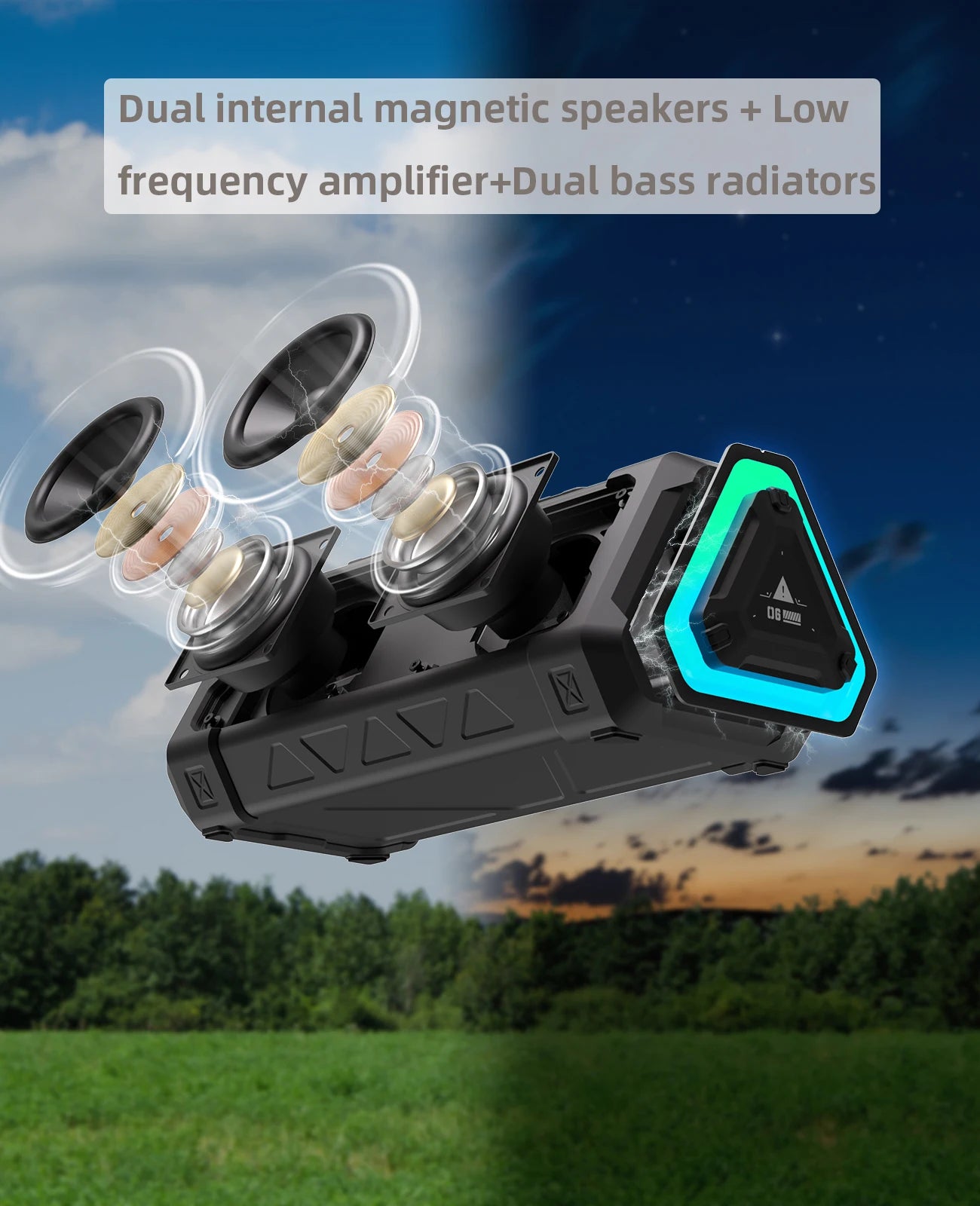 P3 40W Bluetooth 5.3 Speaker – Deep Sound, Splash-Proof, SD Card Ready