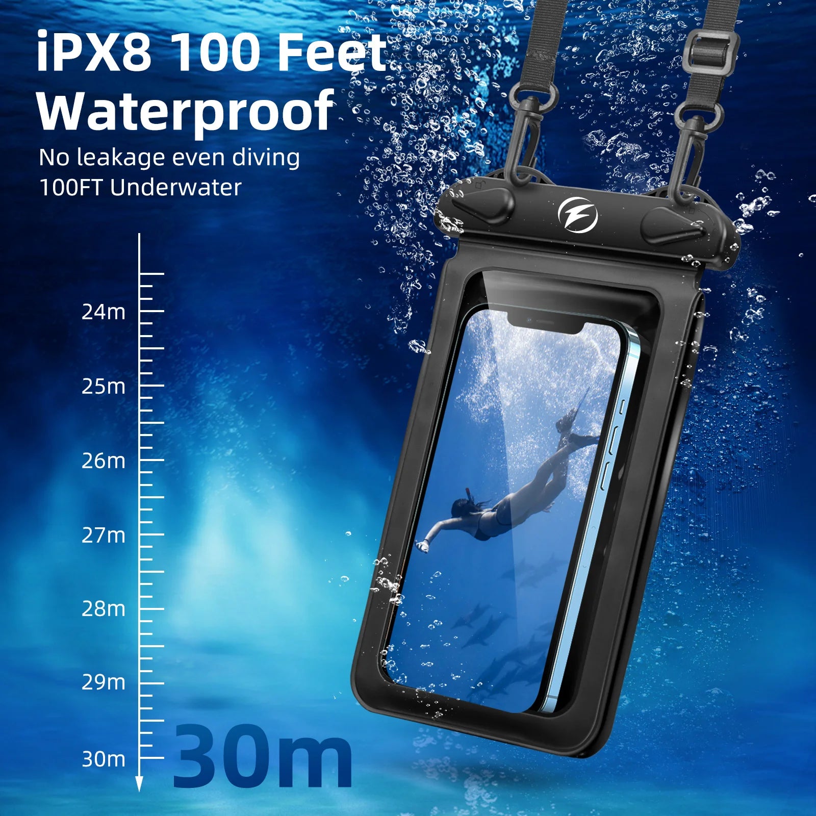Waterproof Phone Pouch with Double Pockets – Underwater Dry Bag for iPhone, Samsung & More