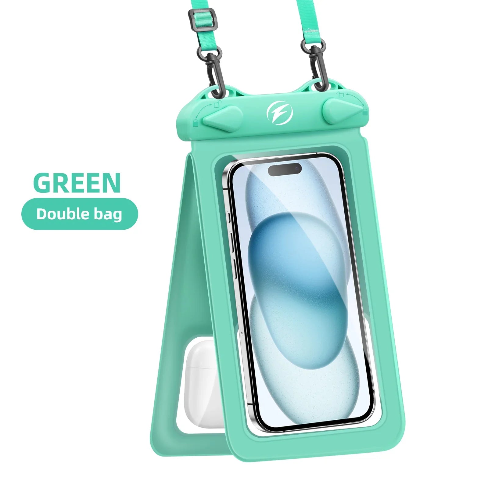 Waterproof Phone Pouch with Double Pockets – Underwater Dry Bag for iPhone, Samsung & More