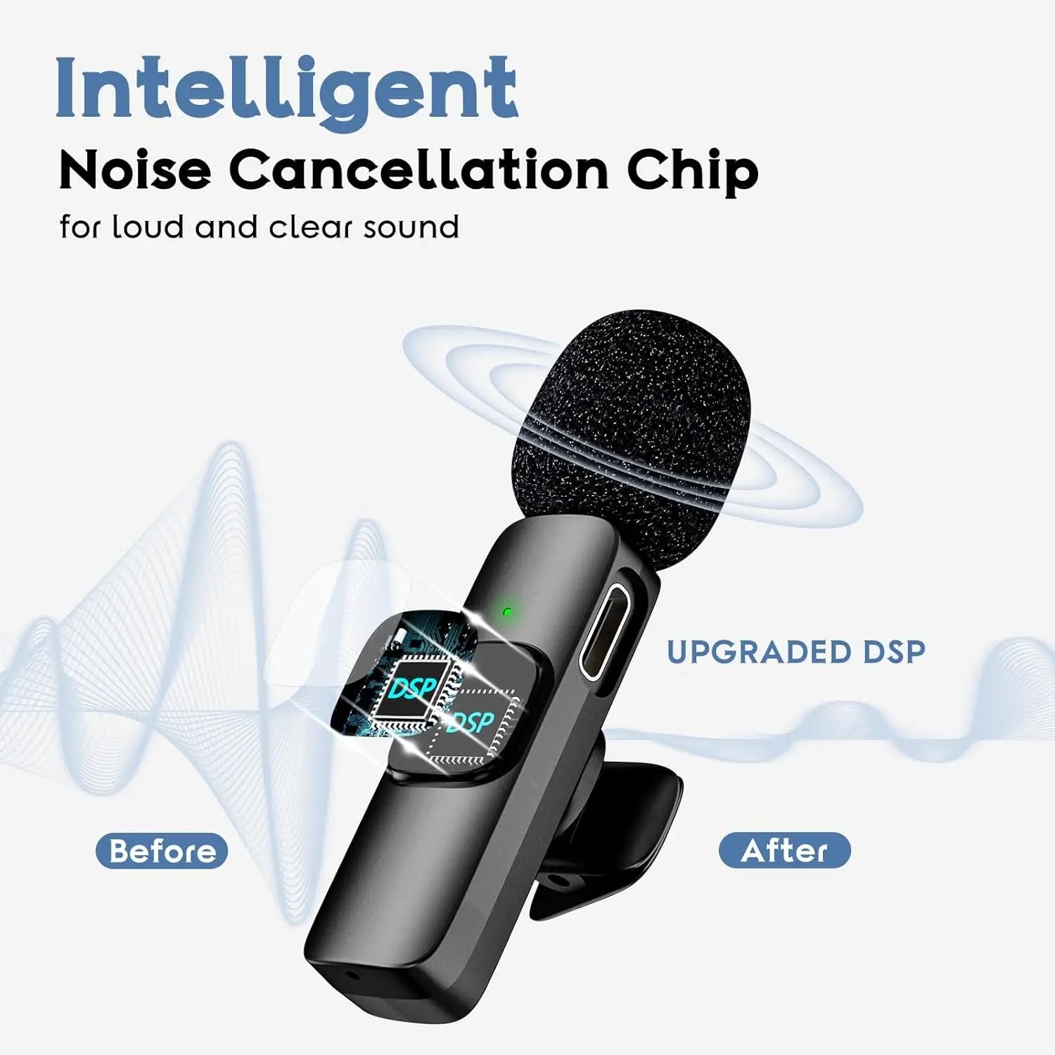  Pro Wireless Lavalier Mic – Clip-On Microphone for iPhone & Android | Ideal for Interviews, Vlogs & Podcasts