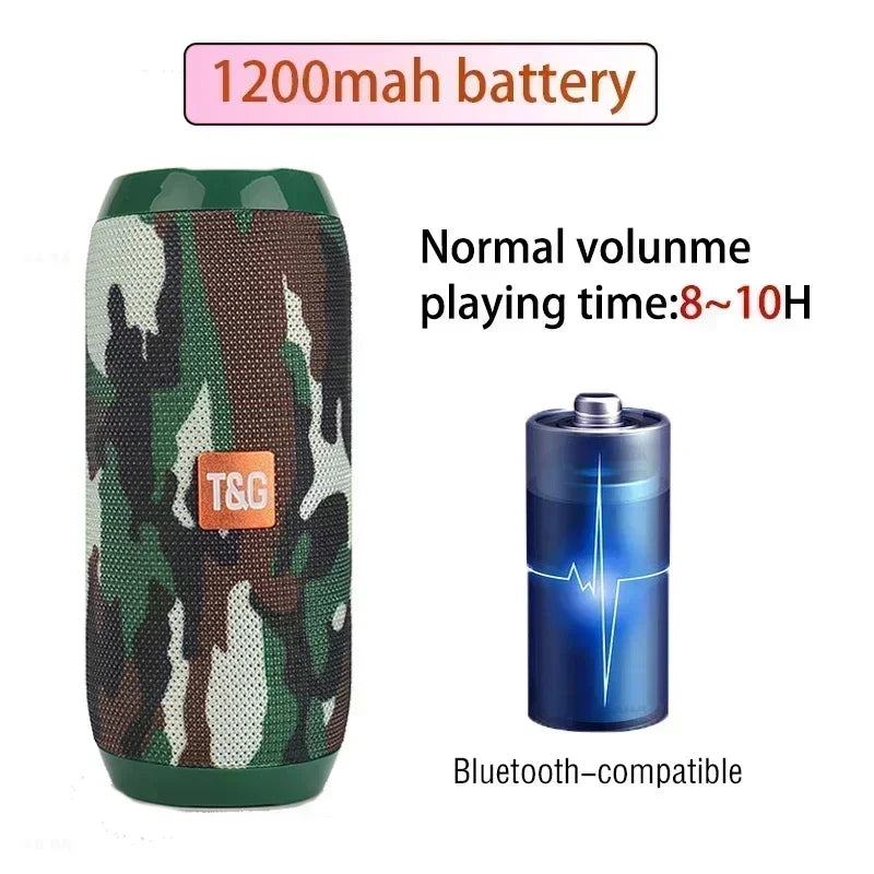 Portable Waterproof Bluetooth Speaker with Subwoofer – Outdoor Stereo Sound, FM Radio & TF Card Support